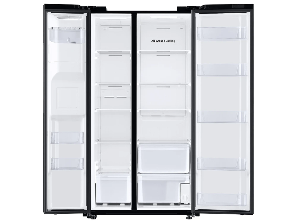 Black Stainless Steel 27.4 cu. ft. Side by Side Fridge | Samsung US