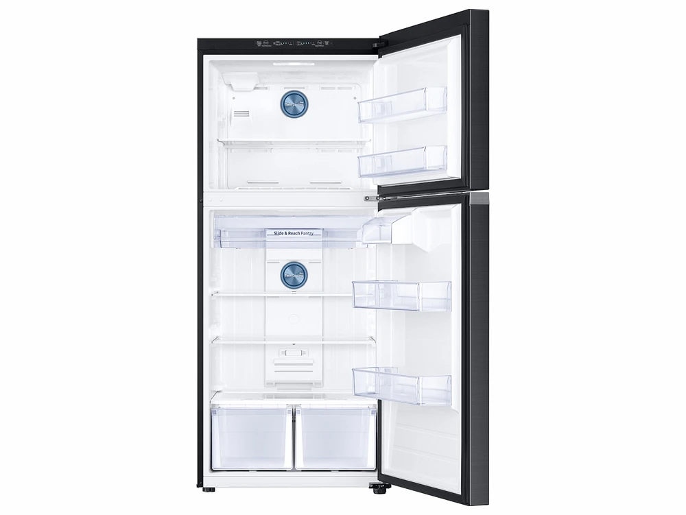 Black Stainless Steel 18 cu. ft. Top Freezer Fridge with FlexZone | Samsung US