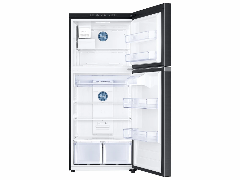 RT18M6215SG/AA | 18 cu. ft. Top Freezer Refrigerator with FlexZone™ and Ice Maker in Black Stainless Steel | Samsung Business US