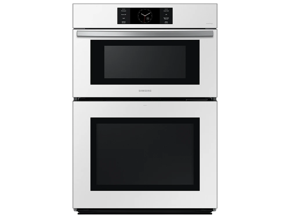 Bespoke 30" Microwave Combination Wall Oven with with Flex Duo™ in White Glass | Samsung US