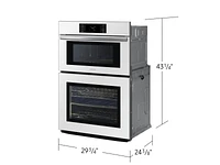 Bespoke 30" Microwave Combination Wall Oven with with Flex Duo™ in White Glass | Samsung US