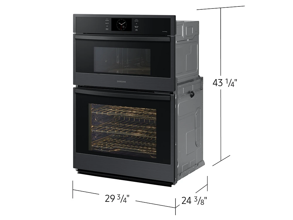 30" Microwave Combination Wall Oven in Matte Black | Samsung US