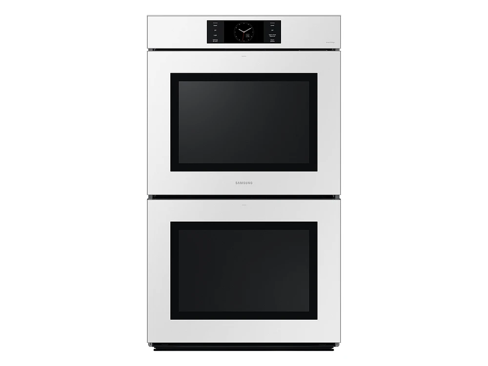 Bespoke 30" White Glass Double Wall Oven with AI Pro Cooking™ Camera | Samsung Business US