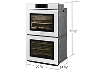 Bespoke 30" White Glass Double Wall Oven with AI Pro Cooking™ Camera | Samsung Business US