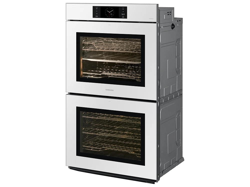 Bespoke 30" White Glass Double Wall Oven with AI Pro Cooking™ Camera | Samsung Business US