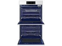 Bespoke 30" White Glass Double Wall Oven with AI Pro Cooking™ Camera | Samsung Business US