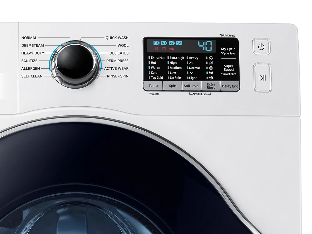 WW22K6800AW/A2 | 2.2 cu. ft. Compact Front Load Washer with Super Speed in White | Samsung Business US