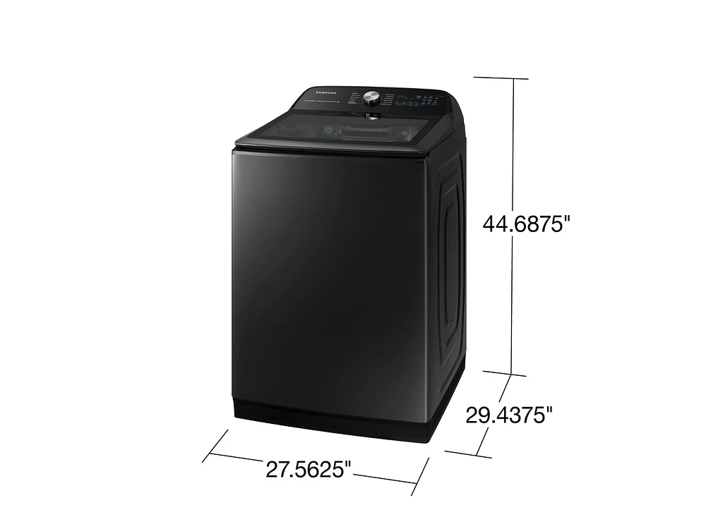 WA51A5505AV/US | 5.1 cu. ft. Smart Top Load Washer with ActiveWave™ Agitator and Super Speed Wash in Brushed Black | Samsung Business US