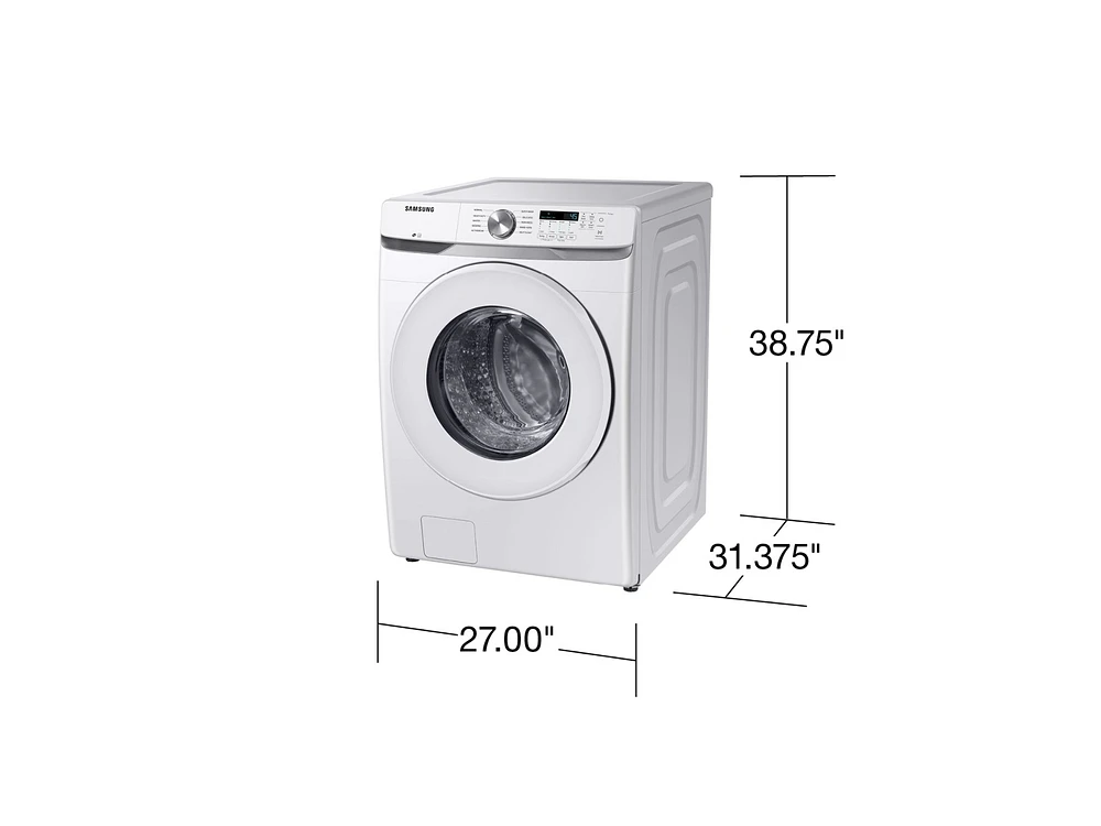 4.5 cu. ft. Front Load Washer with Vibration Reduction Technology+ in White Washers - WF45T6000AW/A5 | Samsung US