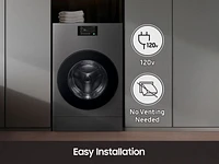 Bespoke AI Laundry Combo™ All-in-One 5.3 cu. ft. Ultra Capacity Washer and Ventless Heat Pump Dryer in Dark Steel | Samsung Business US