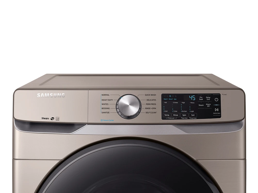 4.5 cu. ft. Front Load Steam Washer  in Champagne (WF45R6100AC) | Samsung US