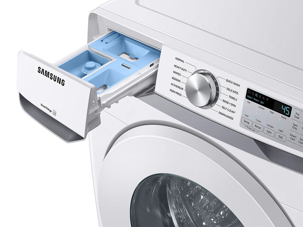 5.1 cu. ft. Extra-Large Capacity Smart Front Load Washer with Vibration Reduction Technology+ in White | Samsung Business US