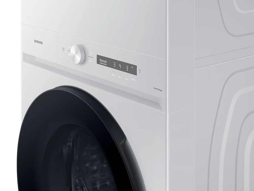 Bespoke 4.6 cu. ft. AI Laundry Hub™ Large Capacity Single Unit Washer with Steam Wash and 7.6 cu. ft. Electric Dryer in White | Samsung US