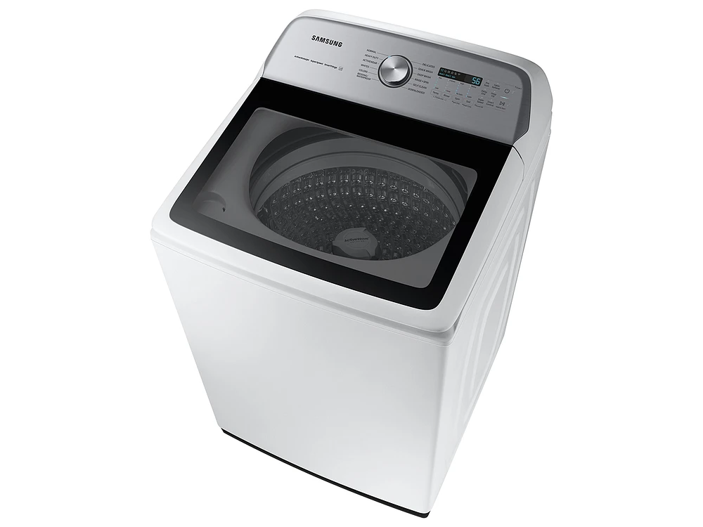 5.1 cu. ft. Large Capacity Smart Top Load Washer with ActiveWave™ Agitator and Super Speed Wash in White | Samsung US