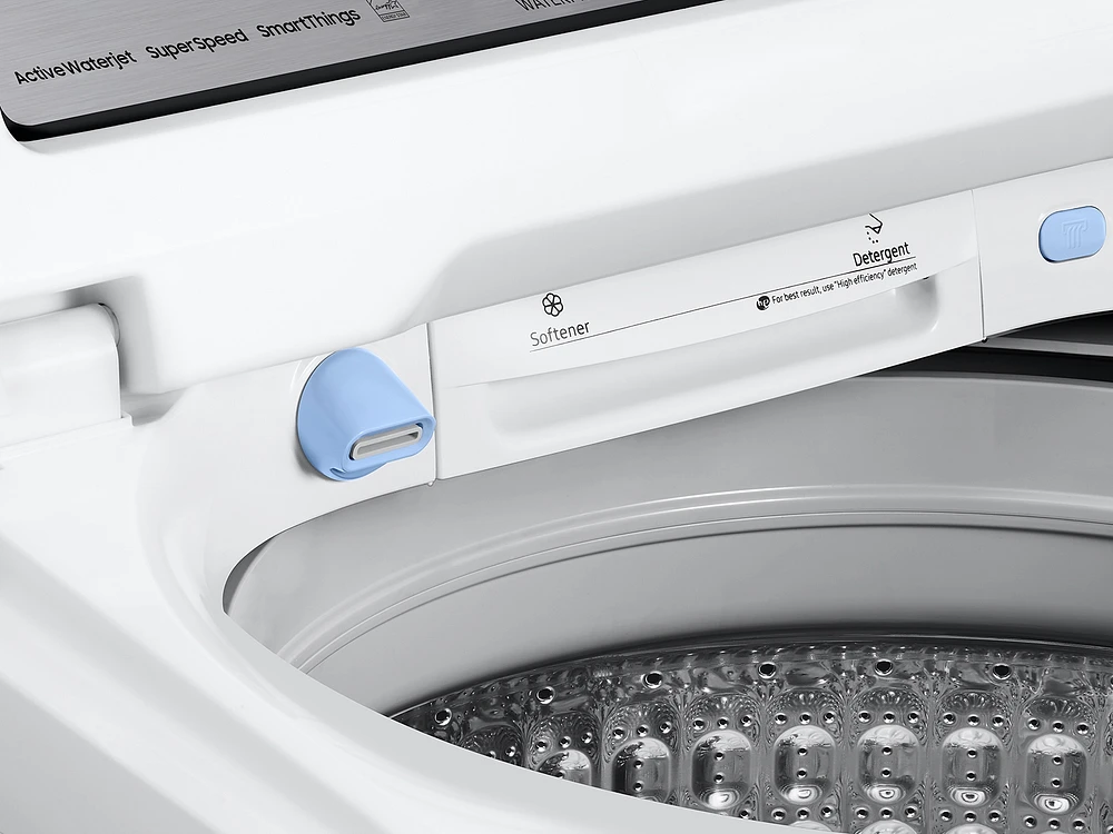 5.2 cu. ft. Large Capacity Smart Top Load Washer with Super Speed Wash in White | Samsung US