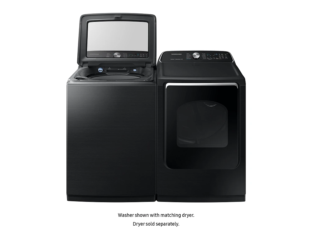 WA54R7200AV/US | WA7200 5.4 cu. ft. Top Load Washer with Active WaterJet in Black Stainless Steel | Samsung Business US