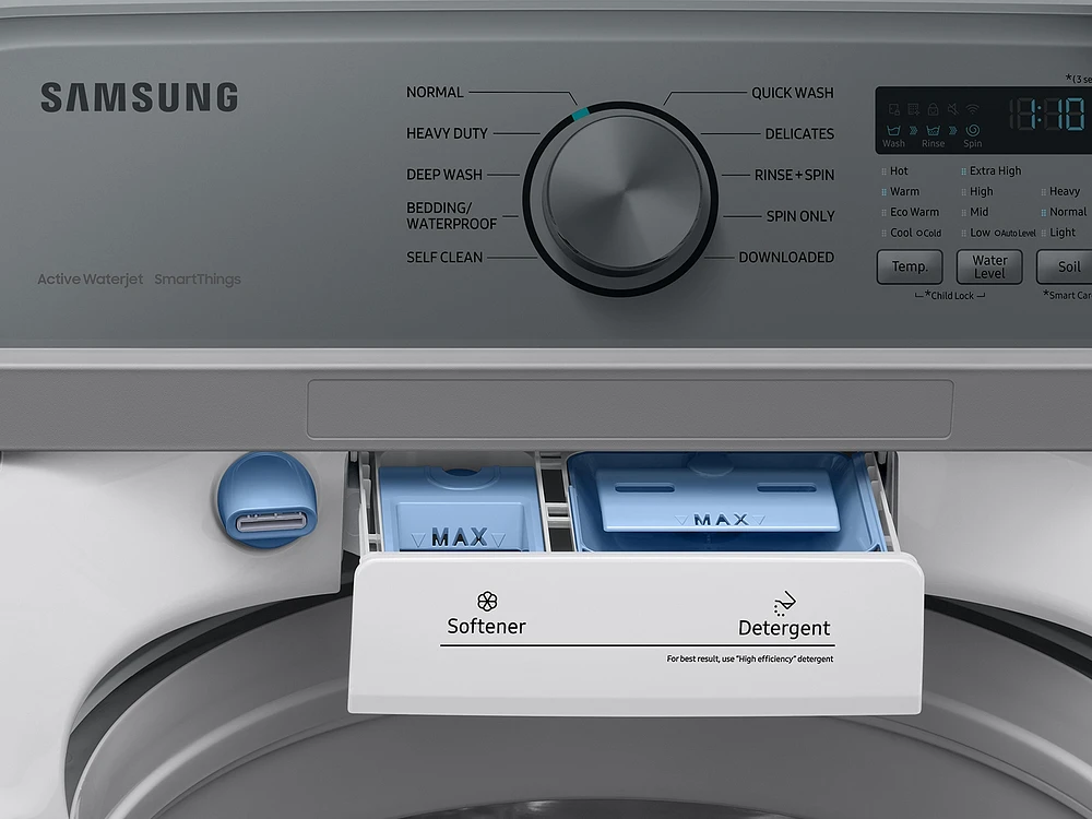 4.6 cu. ft. Large Capacity Smart Top Load Washer with ActiveWave™ Agitator and Active WaterJet in White | Samsung US