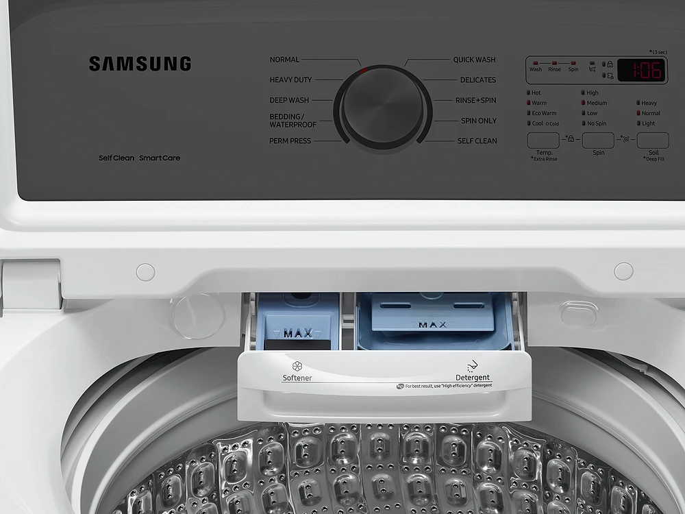 WA50B5100AW/US | 5.0 cu. ft. Large Capacity Top Load Washer with Deep Fill and EZ Access Tub in White | Samsung Business.