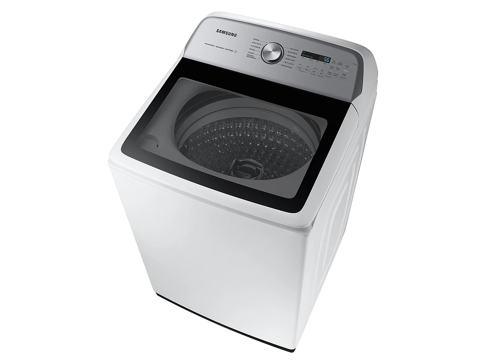 5.4 cu. ft. Extra-Large Capacity Smart Top Load Washer with ActiveWave™ Agitator and Super Speed Wash in White | Samsung Business US