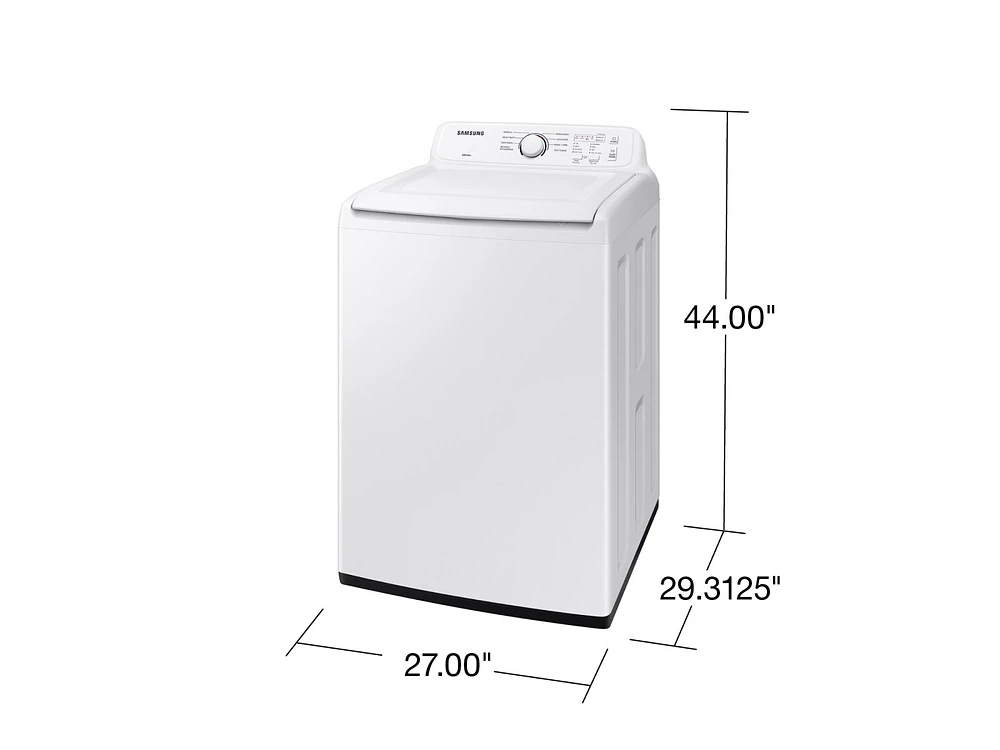 WA40A3005AW/A4 | 4.0 cu. ft. Top Load Washer with ActiveWave™ Agitator and Soft-Close Lid in White | Samsung Business US