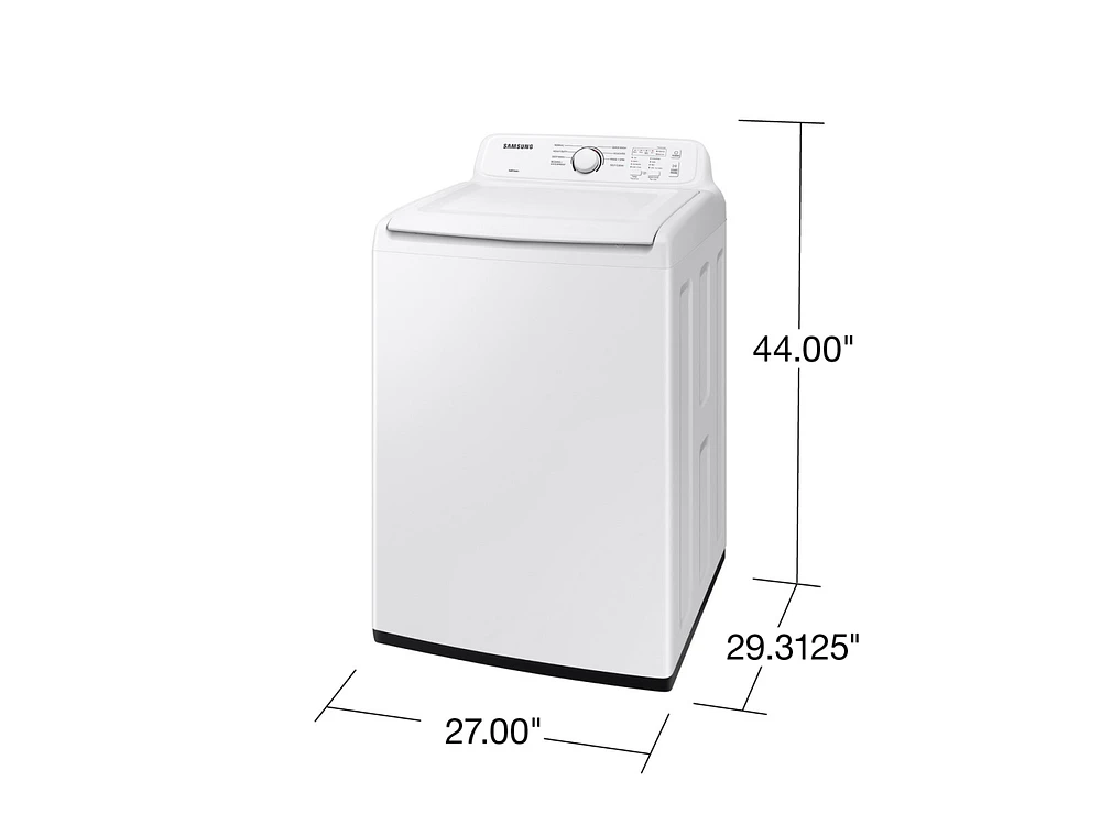 WA41A3000AW/A4 | 4.1 cu. ft. Capacity Top Load Washer with Soft-Close Lid and 8 Washing Cycles in White | Samsung Business US