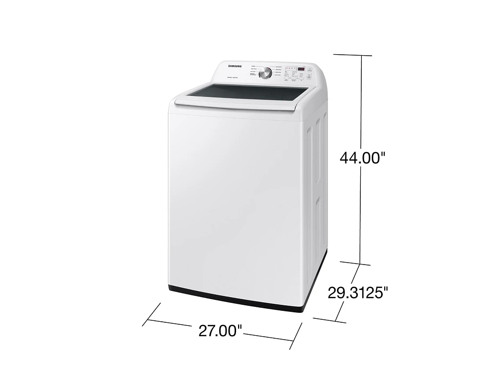 WA44A3205AW/A4 | 4.4 cu. ft. Top Load Washer with ActiveWave™ Agitator and Soft-Close Lid in White | Samsung Business US