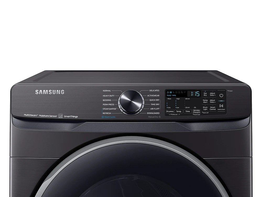 7.5 cu. ft. Smart Electric Dryer with Steam Sanitize+ in Brushed Black Dryers - DVE50A8500V/A3 | Samsung US