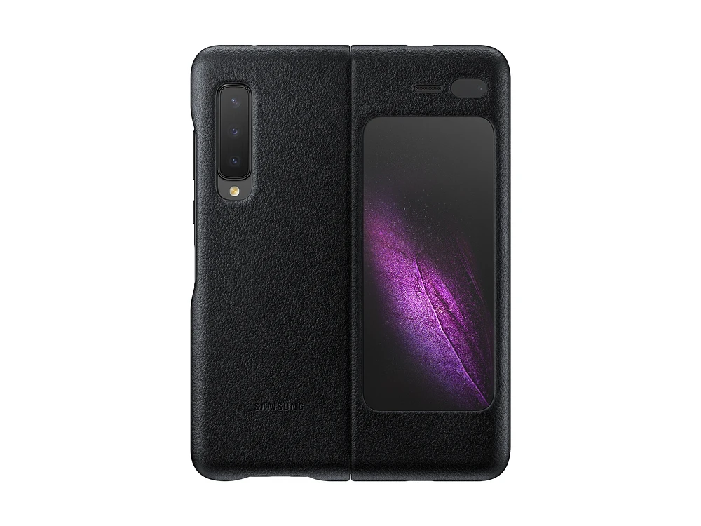 Galaxy Fold Leather Cover, Black Mobile Accessories - EF-VF900LBELUS | Samsung US