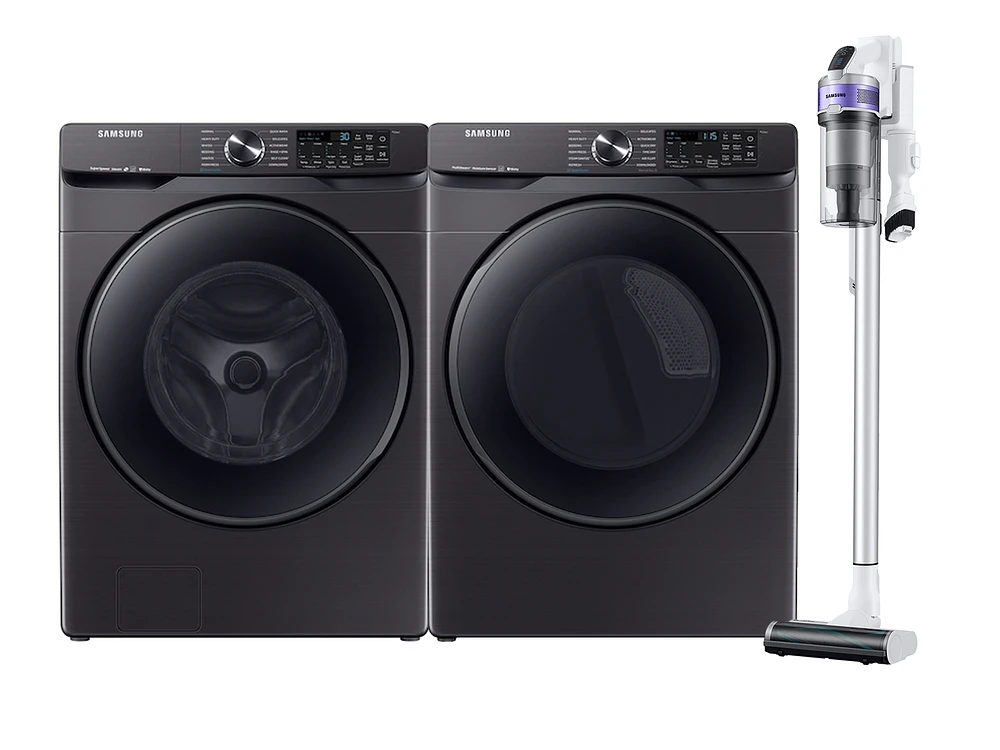 Black Stainless Steel Front Load Washer & Gas Dryer Set with Cordless Jet Stick Vacuum Washers - BNDL-1591649952340 | Samsung US