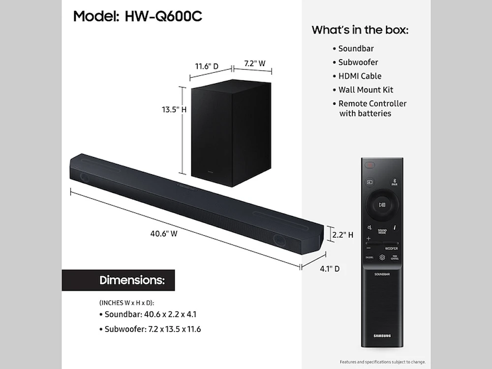 Q-series 3.1.2 ch. Soundbar Q600C