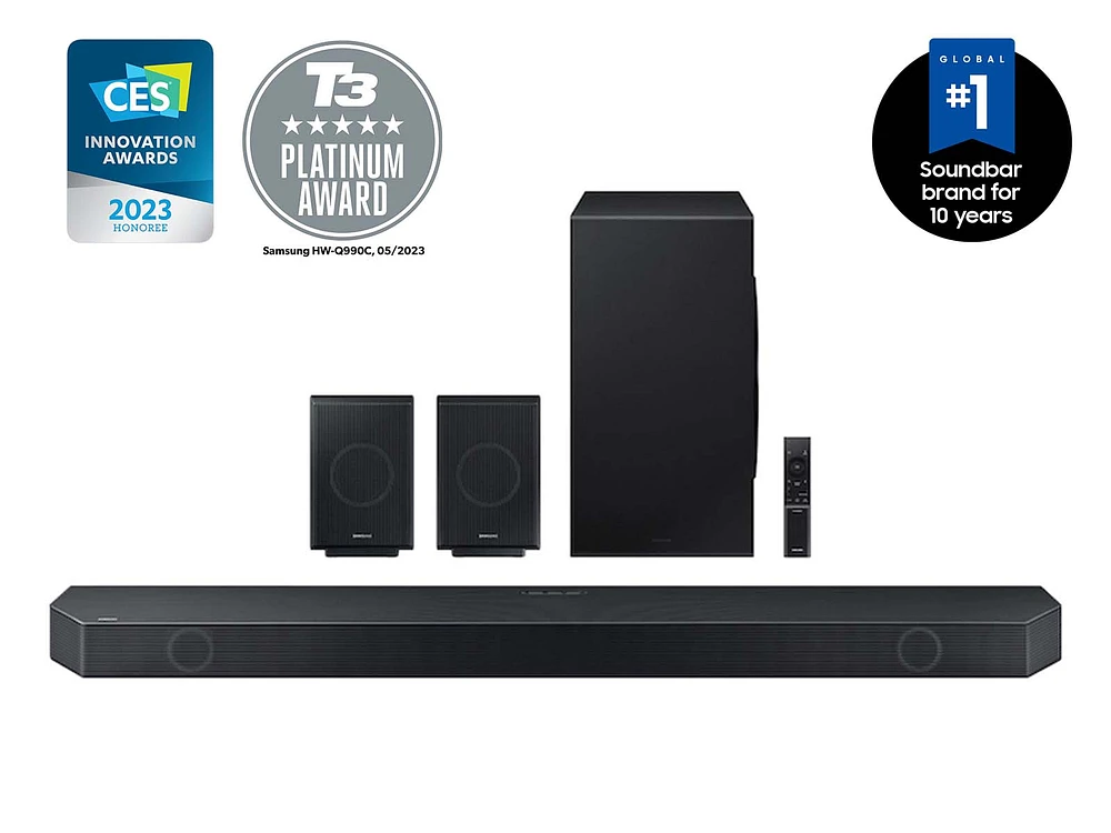 HW-Q990C/ZA | Q-series 11.1.4 ch. Wireless Dolby ATMOS Soundbar + Rear Speakers w/ Q-Symphony / HW-Q990C (2023) | Samsung Business US