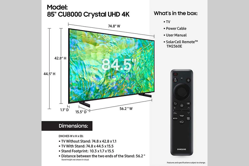 85" Class Crystal UHD CU8000 | Samsung US