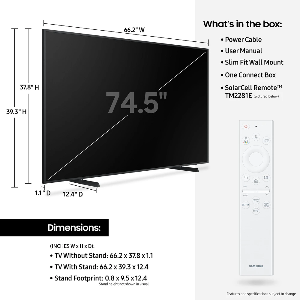 QN75LS03BAFXZA | 75" Class The Frame QLED 4K Smart TV (2022) | Samsung Business US