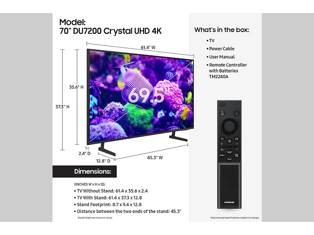 70" Class Crystal UHD DU7200