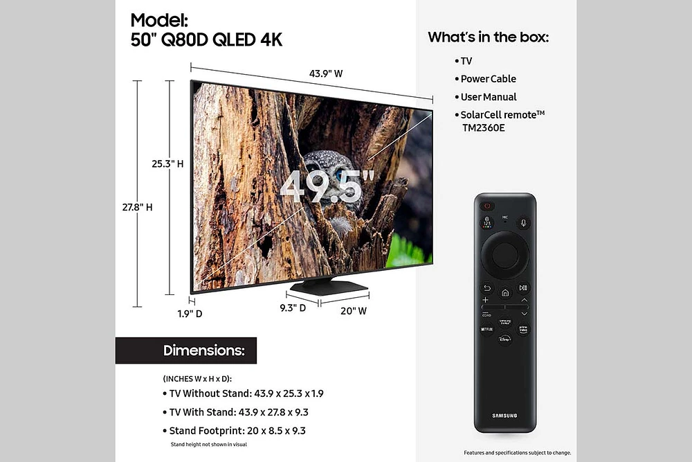 50" Class QLED 4K Q80D | Samsung Business US