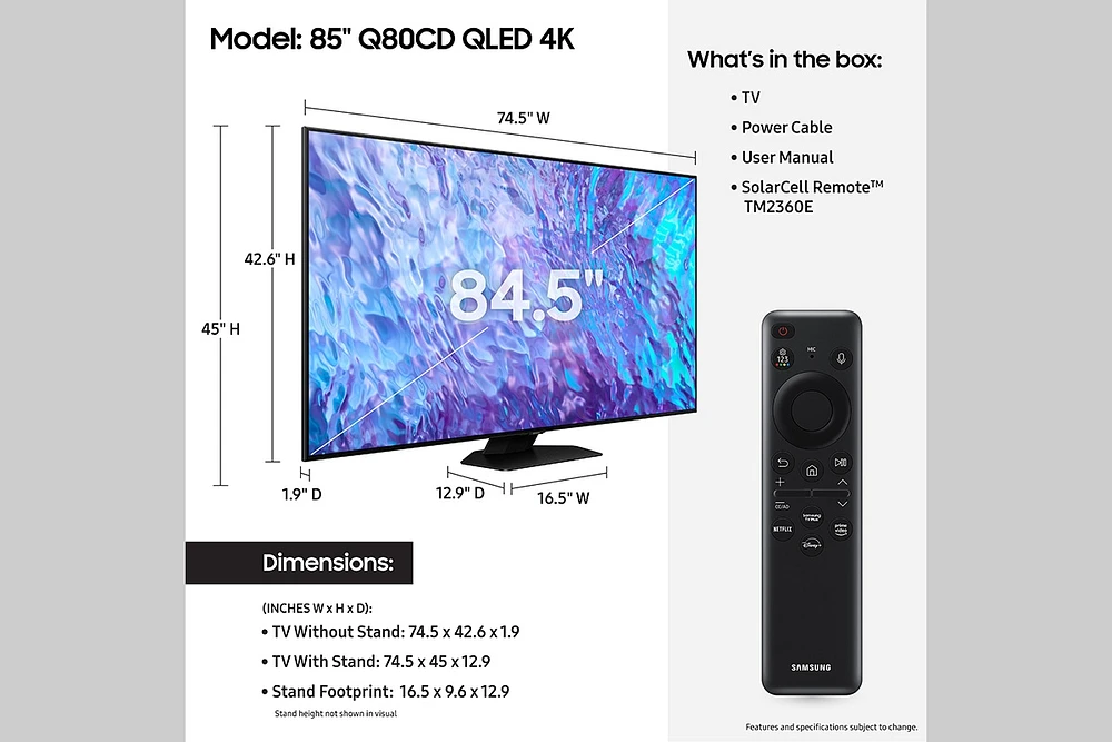 85-Inch Class Q80CD QLED 4K Smart TV (2023) | Samsung US