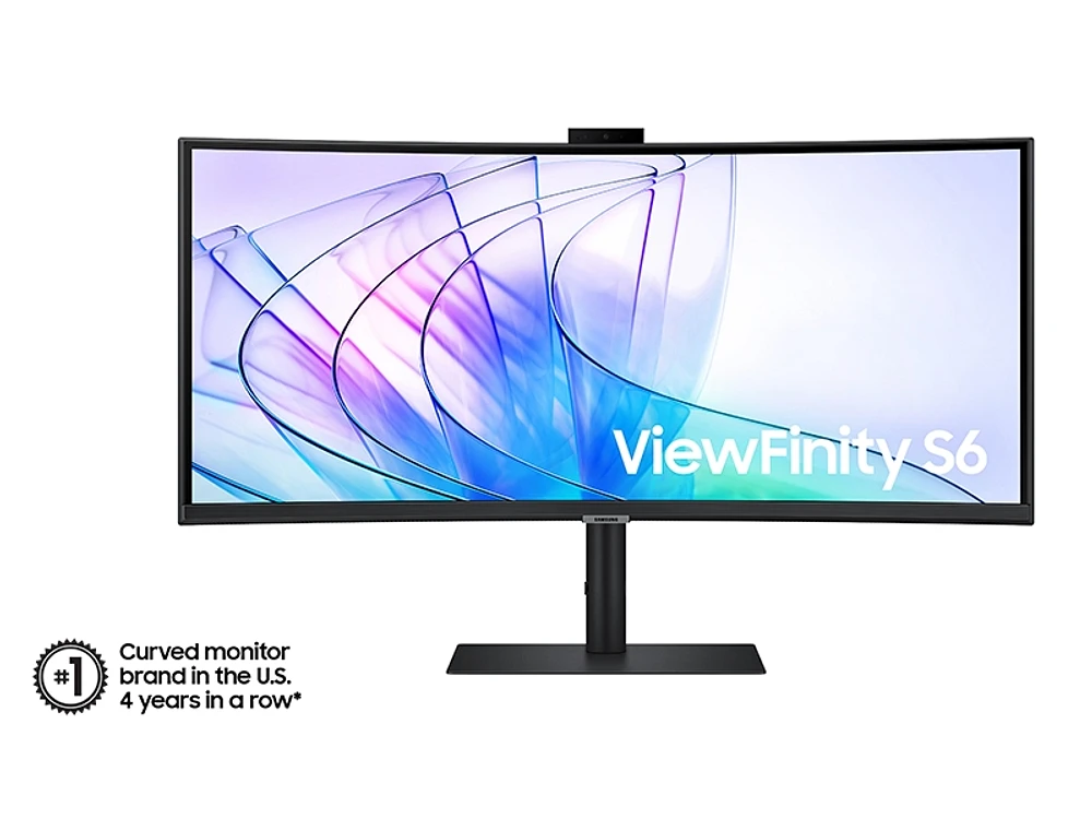 34" ViewFinity S65VC Ultra-WQHD Built-in Webcam 100Hz AMD FreeSync™ HDR10 KVM Switch Speakers with USB-C Curved Monitor (3-Year Warranty) | Samsung Business