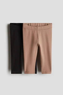 Lot de 2 leggings en jersey coton pima