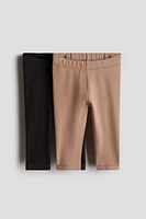 Lot de 2 leggings en jersey coton pima