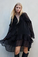 Flounced Chiffon Dress