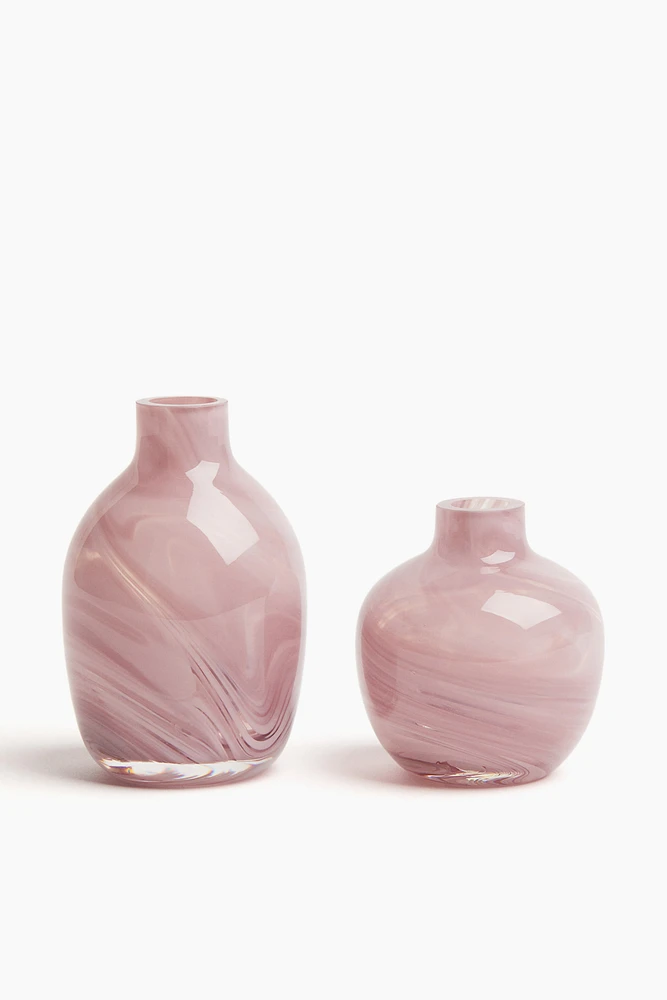 Lot de 2 mini vases en verre