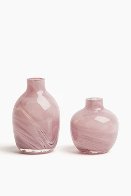 Lot de 2 mini vases en verre