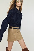 Cotton Utility Mini Skirt