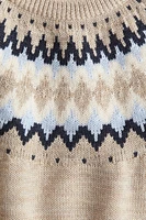 Jacquard-Knit Wool Sweater