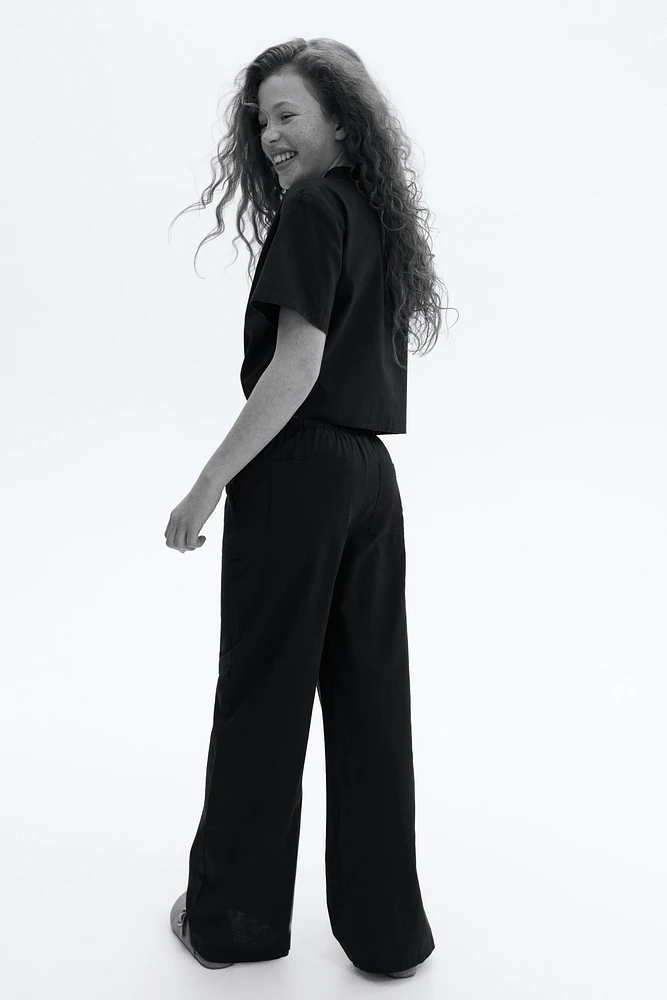 Linen-Blend Pants