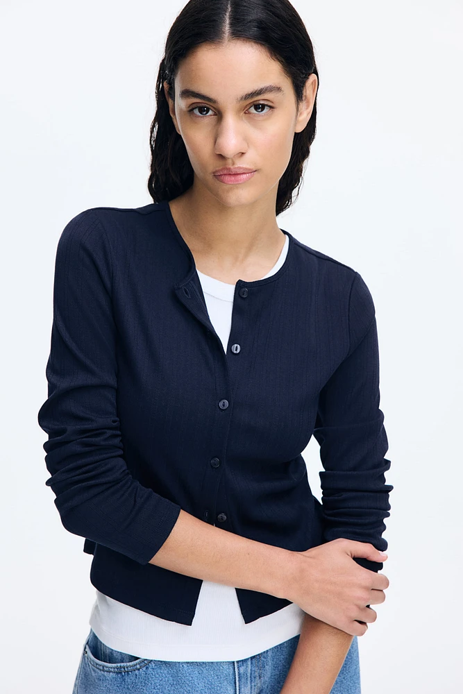 Pointelle Jersey Cardigan