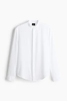 Regular Fit Lyocell Band-Collar Shirt