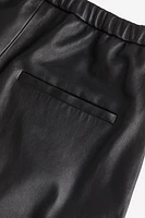 Wide-leg Leather Pants