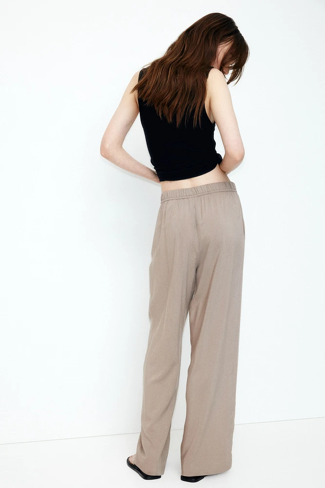 Pantalon large avec taille élastique