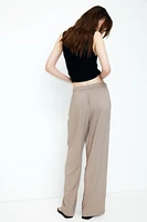 Wide-cut Pull-on Pants